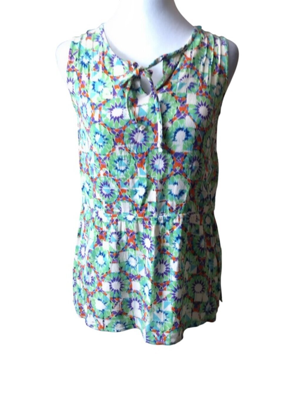 Cabi Sleeveless Kaleidoscope Colorful Sleeveless Blouse Size Small Pullover Top